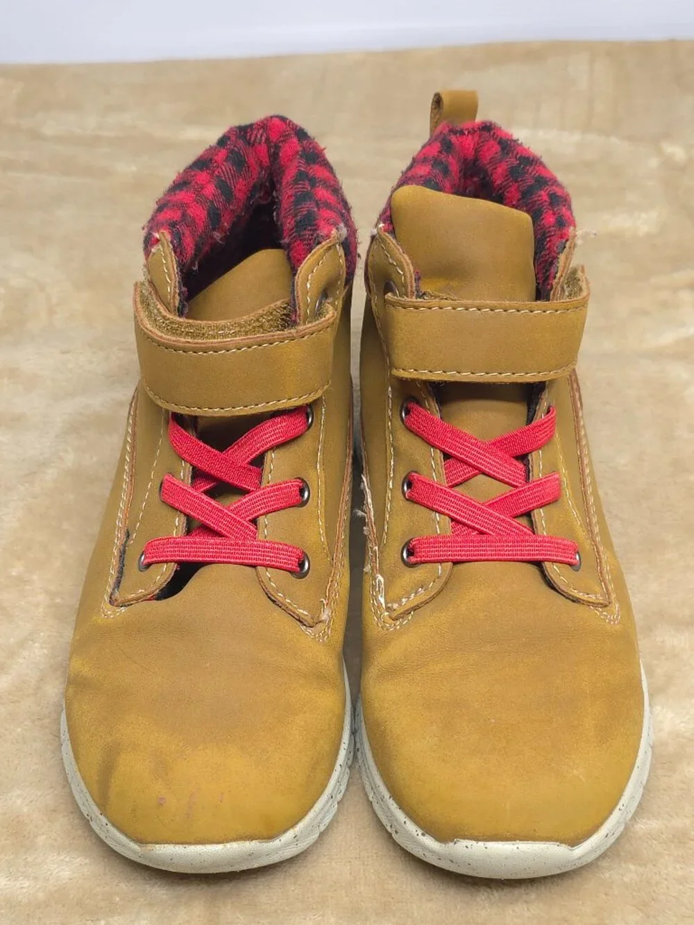 Genuine Kids OshKosh Size 12 Brown Plaid Ankle Boots